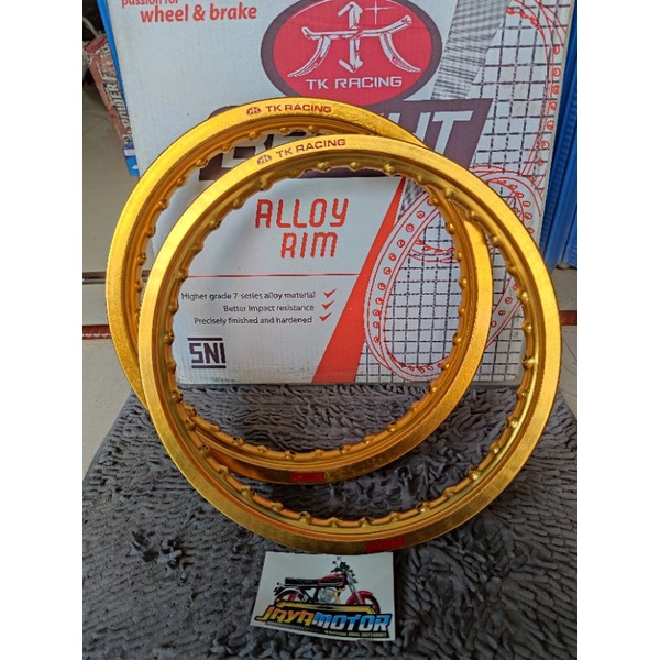 VELG VELEG PELEK TK BRIGHT RING 14 LEBAR 140 DAN 140 HOLE 36 SATU SET DEPAN BELAKANG