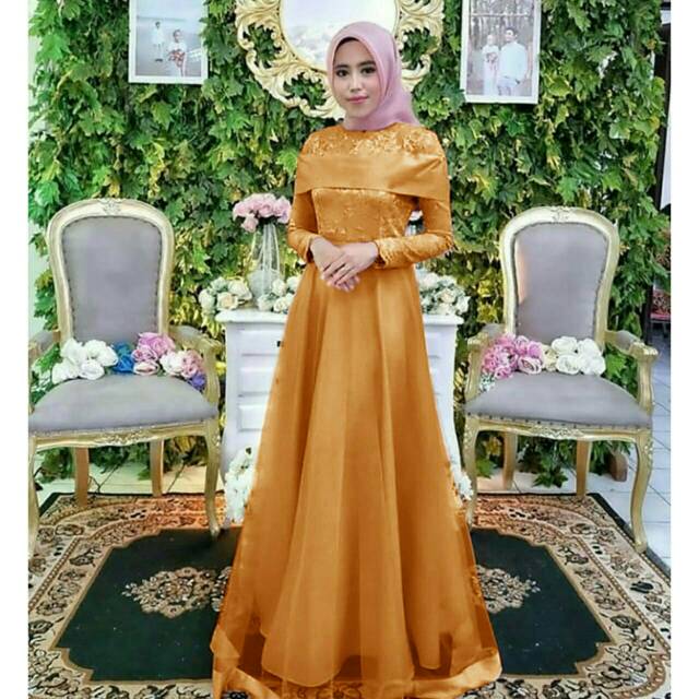 MAXI ASYANTI BAHAN VALVET COMBI BRUKAT MAXI DRESS MUSLIM MODEL TERBARU MASA KINI PAKAIAN WANITA