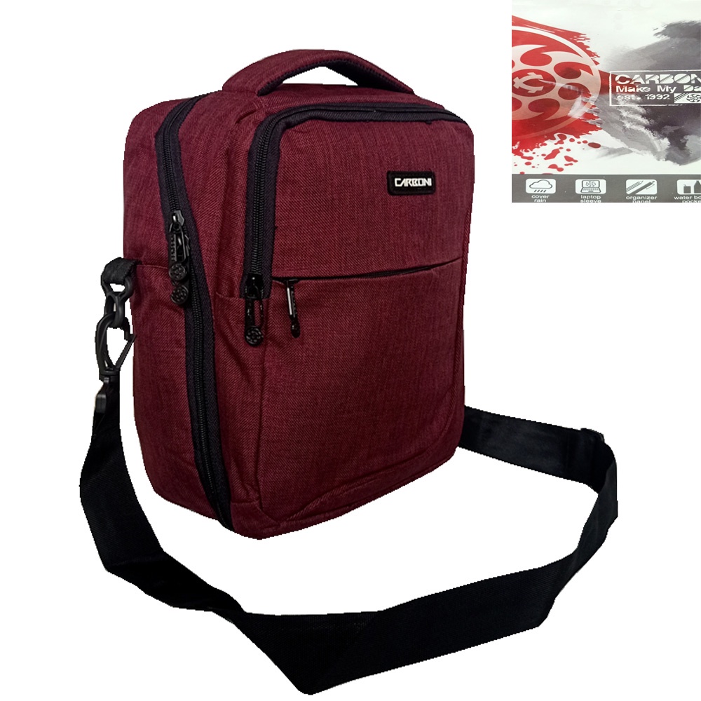 Carboni Tas Selempang Note Book 10 inchi MA00052 10 - Red Original + Raincover