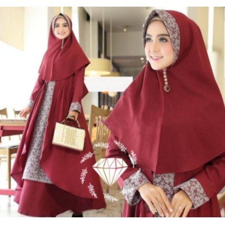 Baju Gamis Remaja Kekinian Dan Terbaru 2020 Moscrepe W Fs142 B LG610 Wanita Lucia Polos Syari Mur