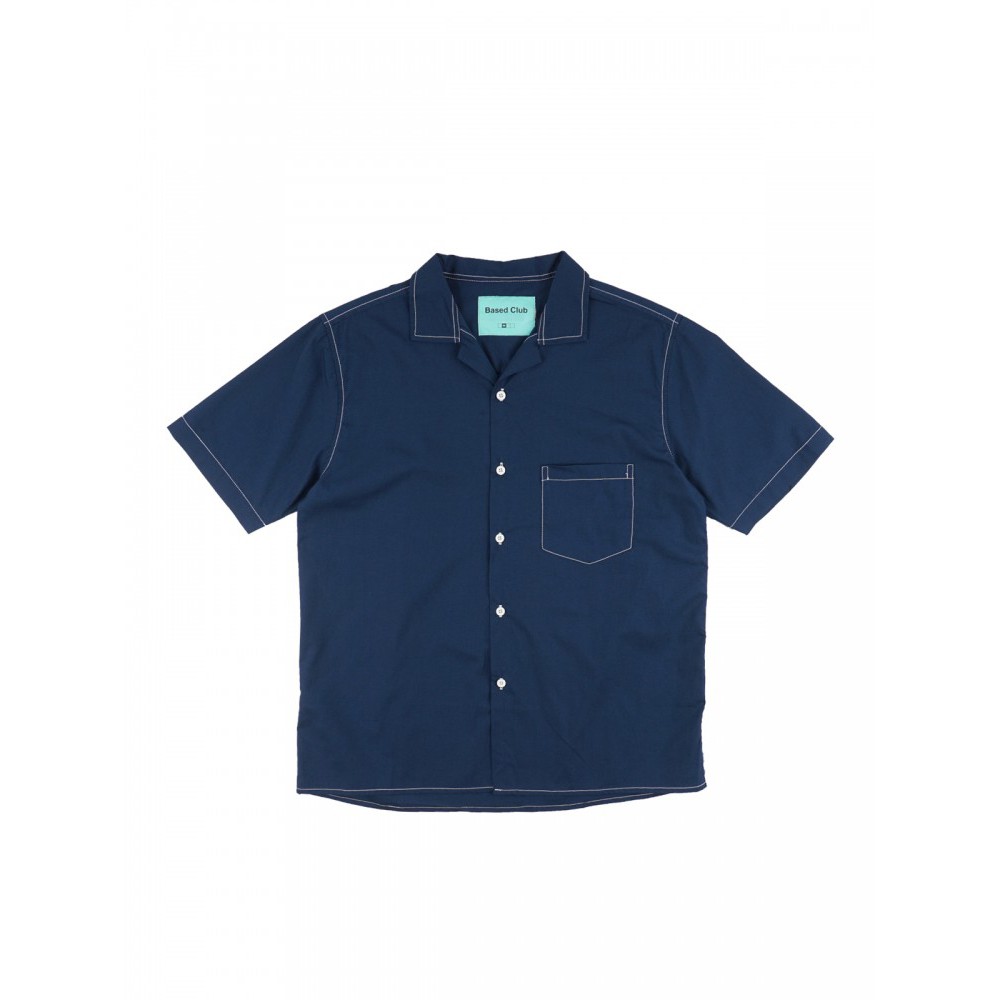 Based Club Bone Kemeja Lengan Pendek Biru