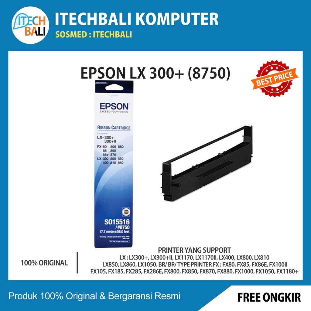 Ribbon Cartridge Epson LX300 Original Pita Epson 8750 | ITECHBALI