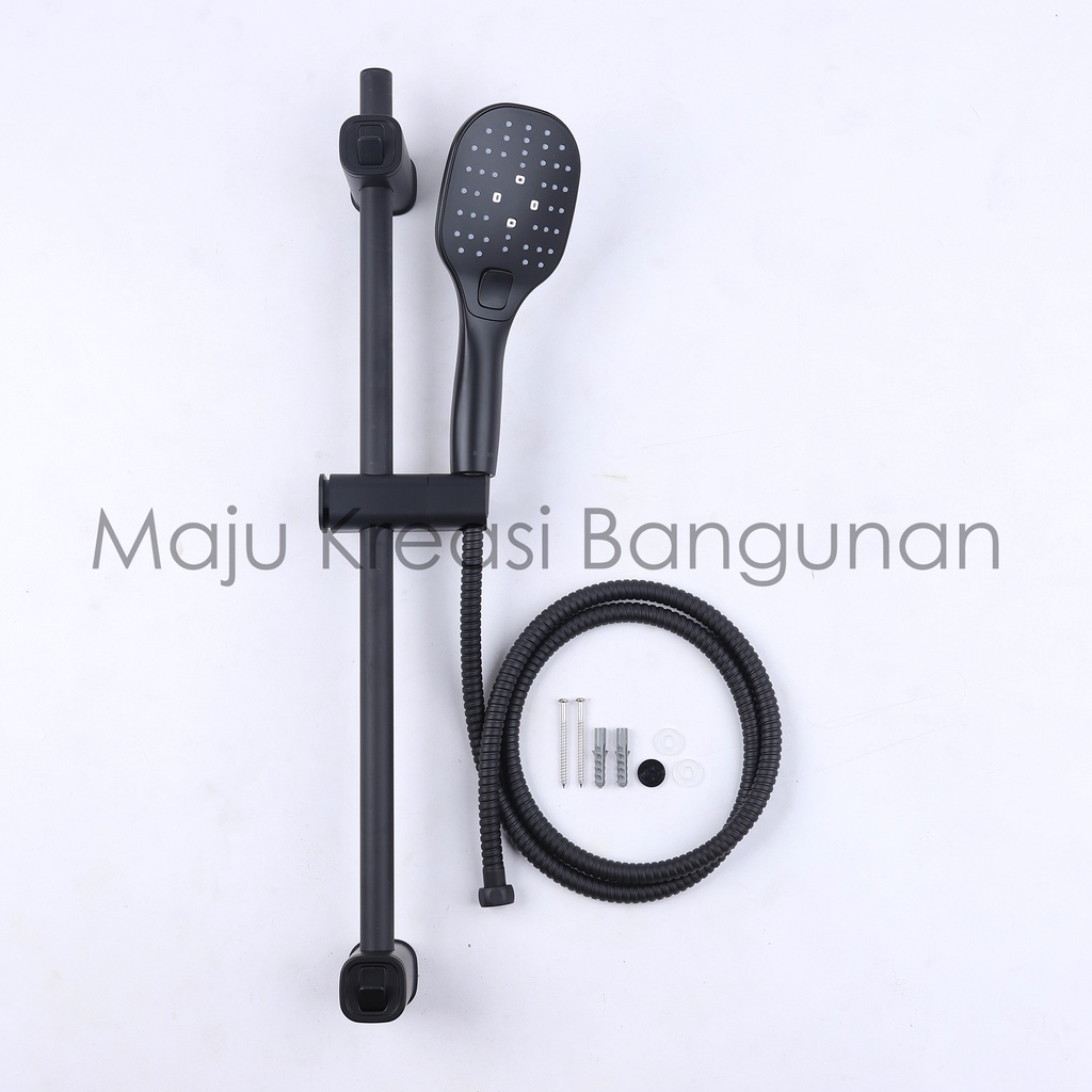 Shower Tiang Soligen SJ37 Set SJ 37 Kepala Kamar Mandi Hand Column Bathtub Toilet Chrome Hitam