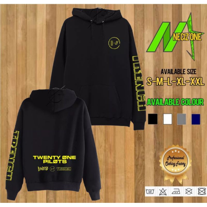HOODIE JUMPER GRUP MUSIK DUO TWENTY ONE PILOTS BANDITO TRENCH ALBUM SABLON KUNING