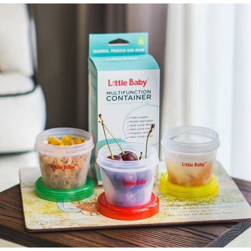 LITTLE BABY 3pcs Food Container 120ml / 160ml Tempat MPASI Makanan Bayi