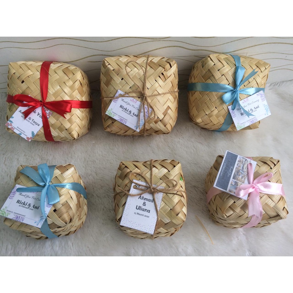 

Souvenir Kemasan Besek Packaging Bambu Rotan Besek Ukuran 8cm Anyaman Bambu