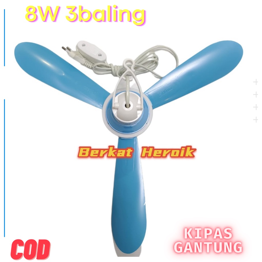Kipas Angin Gantung Kyzuku 8 watt 3 baling / Kipas mini fan 8 w / Kipas Gantung