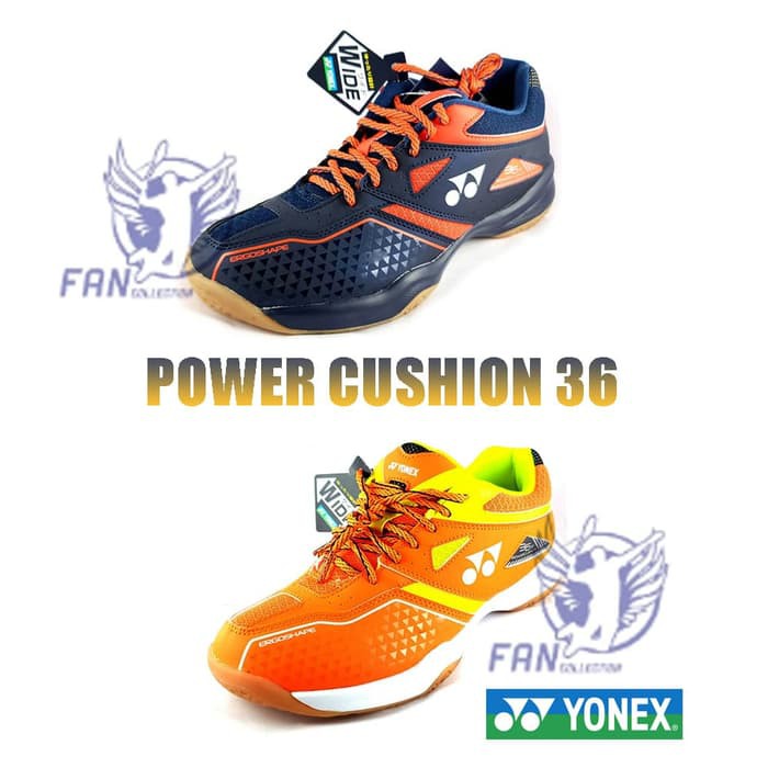 Sepatu Badminton Yonex SHB 36 WEX Wide Original - Orange- 40