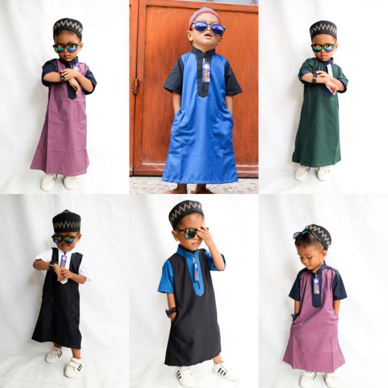Jubah Gamis Anak Dan Remaja Lengan Pendek M.Haikal