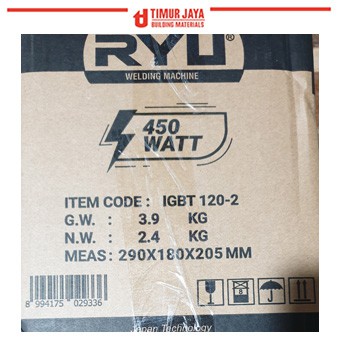 RYU Mesin 450 W RII120 Trafo Las Listrik Travo Welding Inverter IGBT MMA 450 Watt 120 A RII 120-2 Trafo Las Travo Las Listrik Welding Inverter IGBT 450Watt Mesin Las RYU Inverter MMA 120 IGBT 450 watt / Mesin las / Mesin trafo las / welding