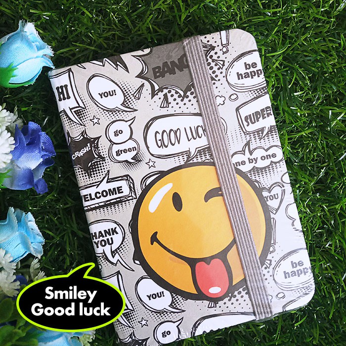 

Mini Hardcover Notebook / Mini Memo Saku / Buku Tulis Kecil dengan Tali - SMILEY