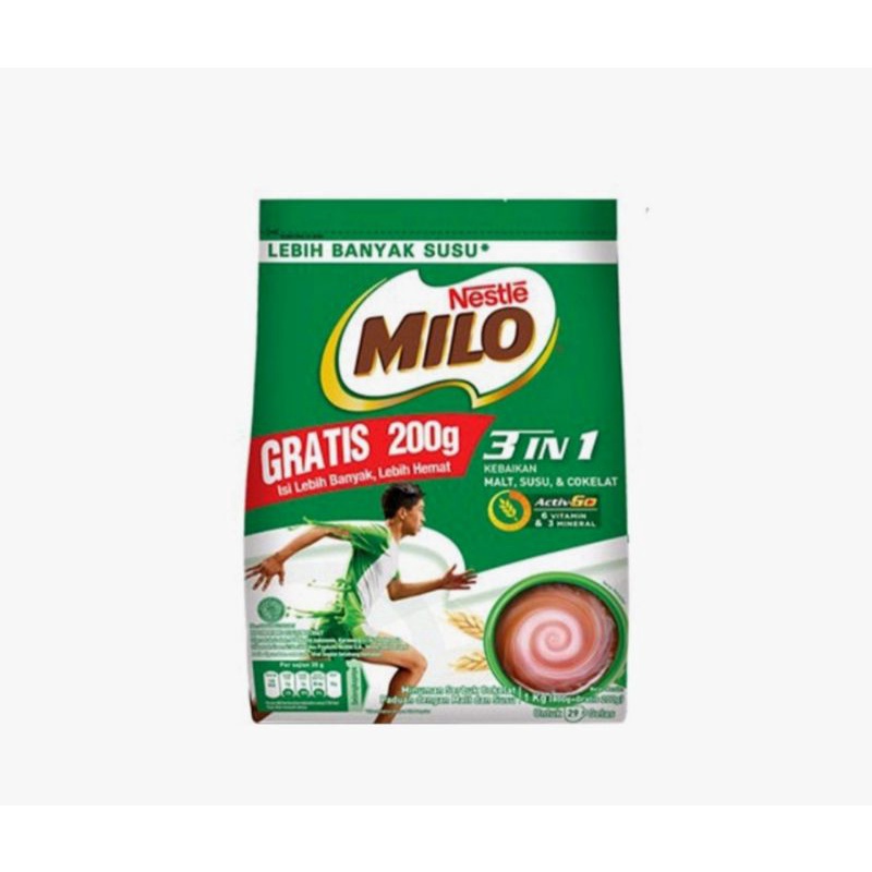 Milo 3 in 1 Active Go 1kg + 200g