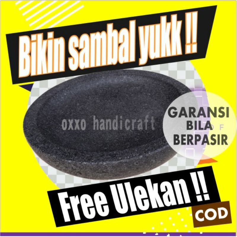 Cobek Batu Asli Ulekan Batu 24-25 cm
