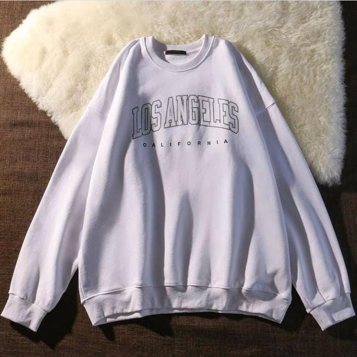 LOS ANGGELES SWEATER OBLONG CREWNECK OVERSIZE WANITA