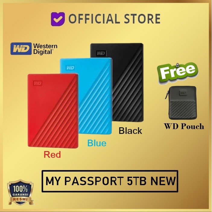 WD My Passport 5TB - HD HDD Hardisk Eksternal External 2.5&quot; USB 3.0