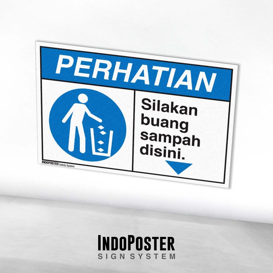 

Stiker Safety Sign Rambu K3 ANSI Silakan Buang Sampah Disini