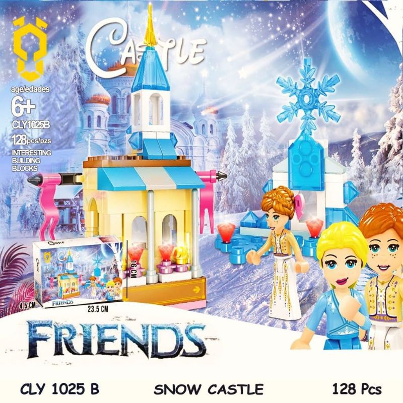 Mainan Blok Block Balok Susun Anak Perempuan Snow Castle CLY 1025