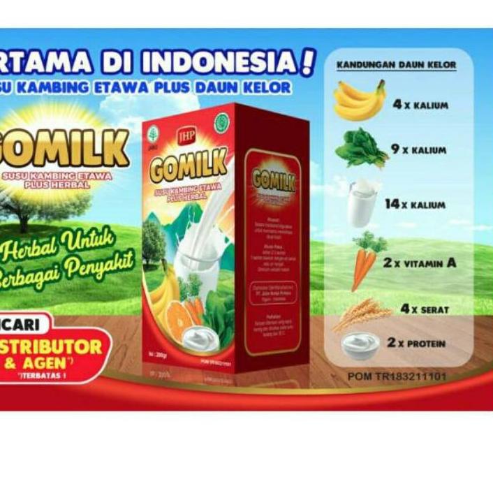 

Berkualitas GOMILK 200Gram Gomilk Go Milk Susu Kambing etawa ettawa plus Herbal dan daun kelor solusi obat maag dan asam lambung Minum susu yuk