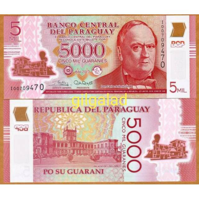 PARAGUAY 5000 POLYMER UANG ASING