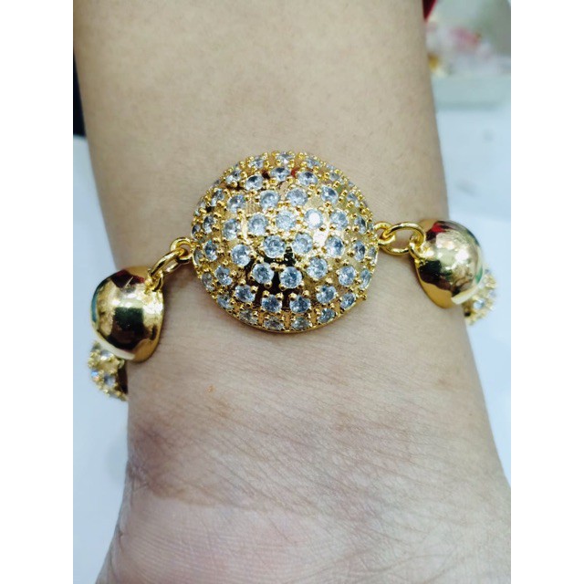 Best Seller! Gelang tangan wanita gelang pentol lapis emas gelang permata Terbatas!