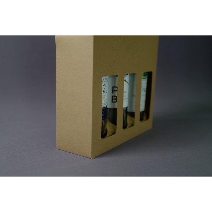 Wine Packaging Window Bag 3 Brown Kraft - Paper Bag Jinjing Box Wadah Isi 3 Botol