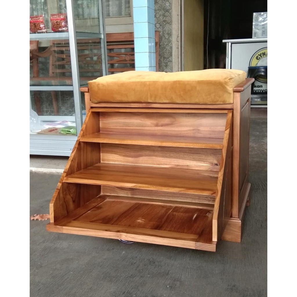 Furniture Rak Sepatu Shoe Shoes Rack Dinding Karakter Unik Kayu Jati Jepara Shopee Indonesia