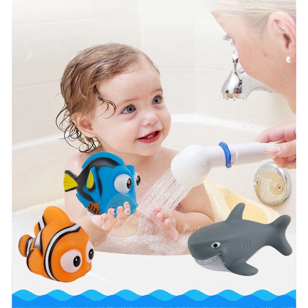 MMTOYS CM-M1 Mainan Mandi Anak Bayi Mainan Karet Ikan Semprot Tembak Air Baby Bath Mainan Edukasi-2