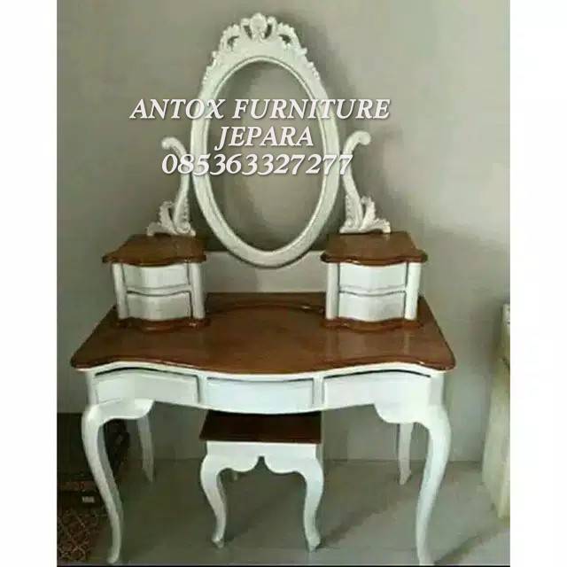 Meja rias kayu jati ukiran mebel kayu