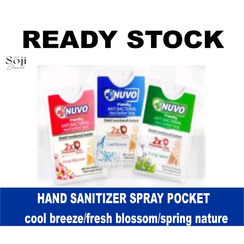 SOJI/ALCHO+ [STOCK TERMURAH ORI] NUVO Hand Sanitizer Spray Handsanitizer Pocket Nuvo 18 ml ORIGINAL