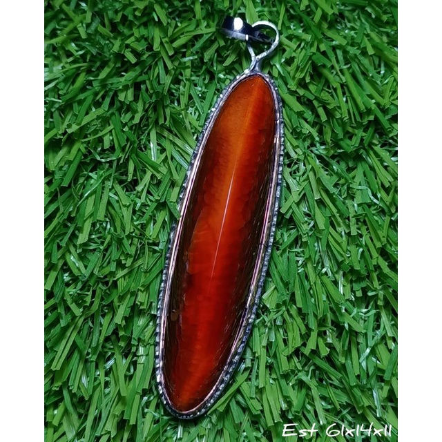 LIONTIN BATU AKIK PANDAN MERAH RUDAL