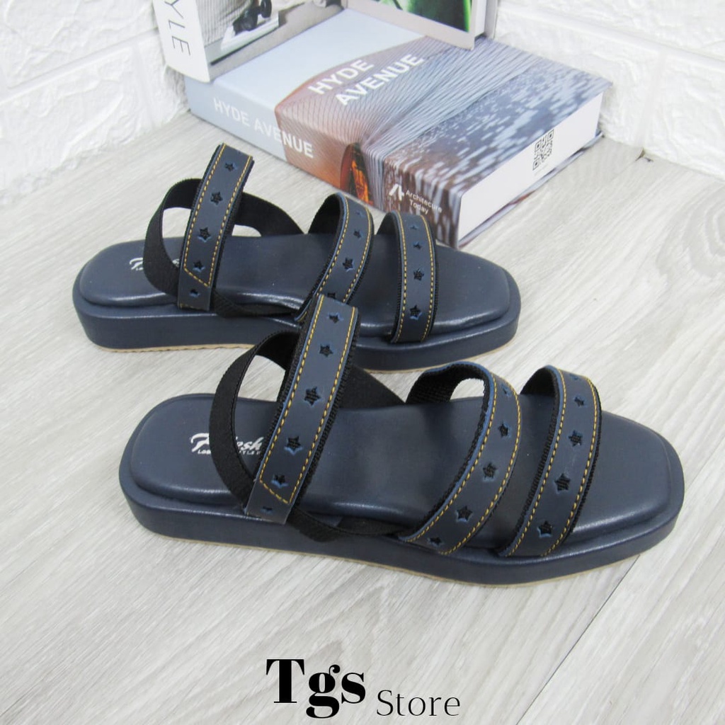 Sandal Wanita Tali Karet Motip Bintang JJ-05