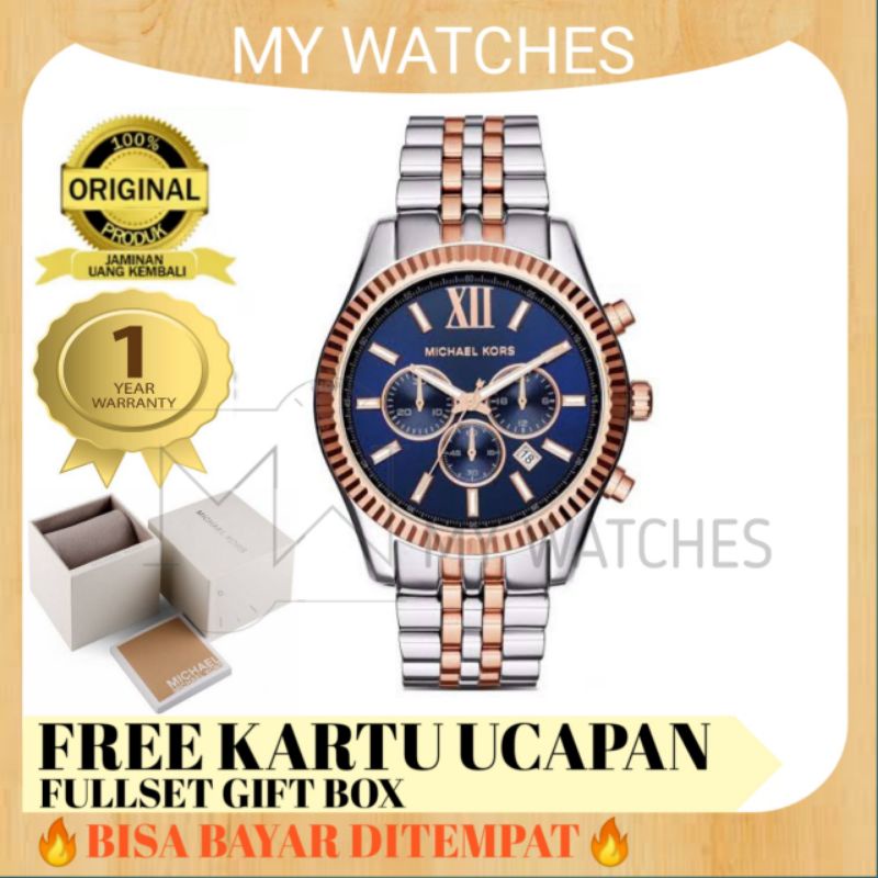 Jam Tangan Pria Michael Kors Original MK8412 Lexington Chronograph