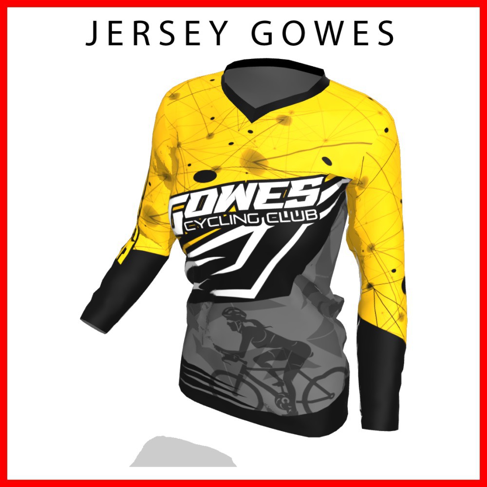 Baju Kaos Jersey Sepeda Gowes Wanita Cewek Perempuan Lengan Panjang Printing-21