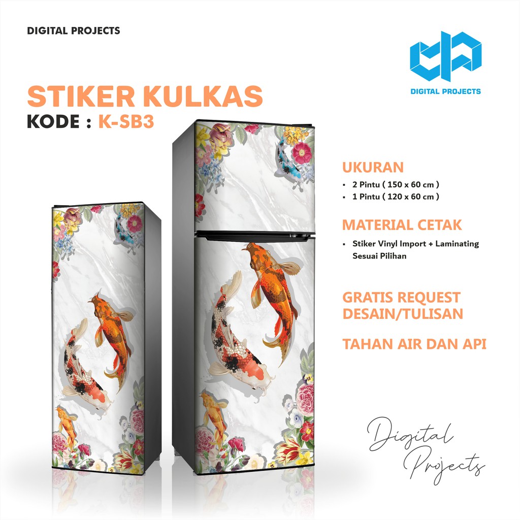  Stiker  Kulkas  1 2  Pintu  Shabby Custom K SB3 Shopee  