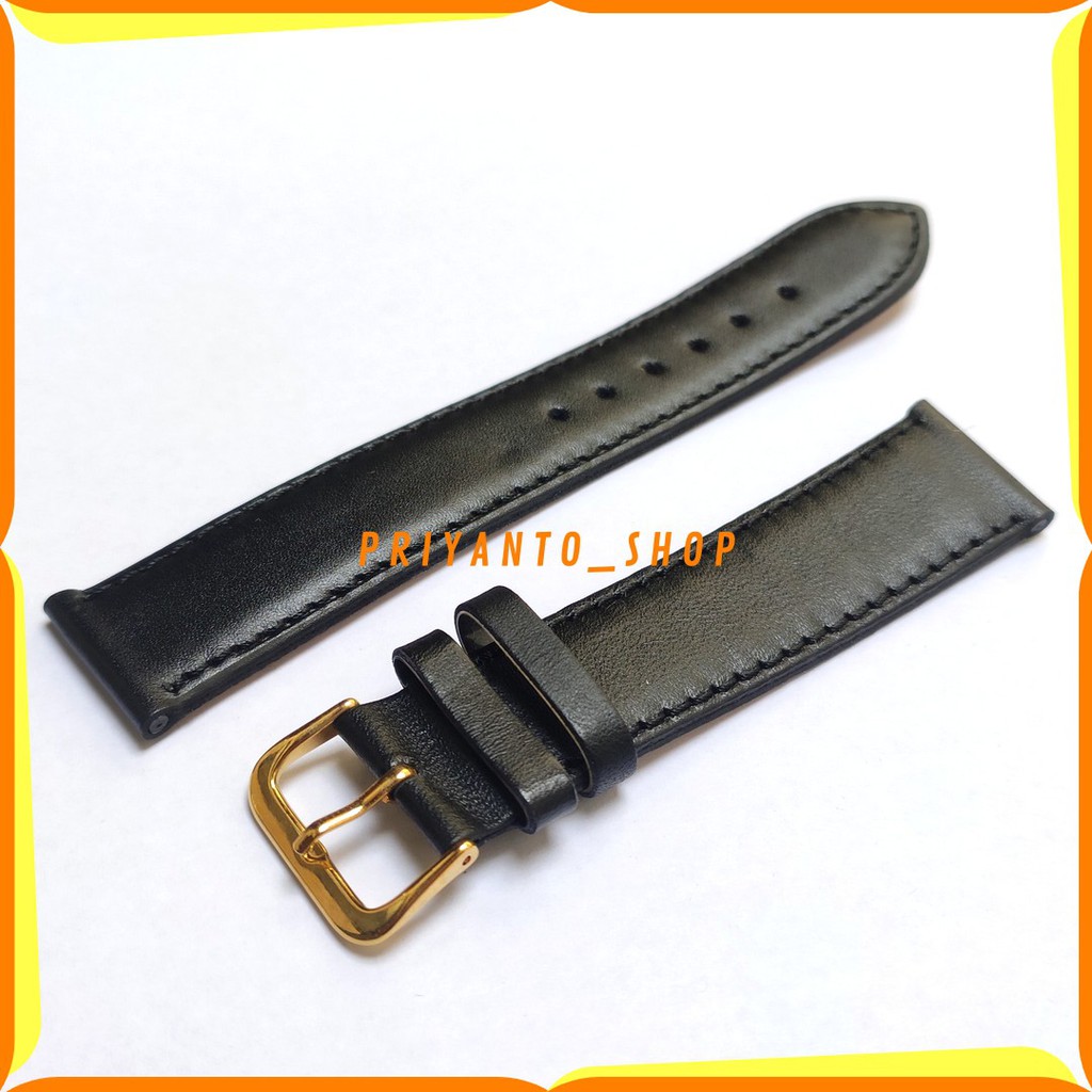 Strap Watch Band Tali Kulit Jam Tangan Asli 20mm Hitam kulit jeruk Tipis GT20