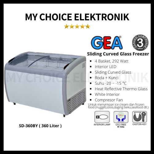 GEA Sliding Curve Glass Freezer SD-360BY