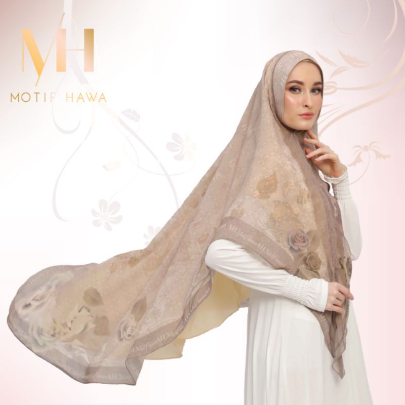MH - Almaira Khimar Series / Khimar 2 layer premium branded /Kerudung Syar'i Motif Hawa menutup dada