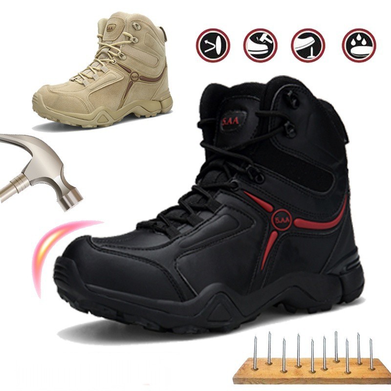 Sepatu Safety Boots DELTA tactical gunung adventure Hiking Outdoor ujung besi 6INC