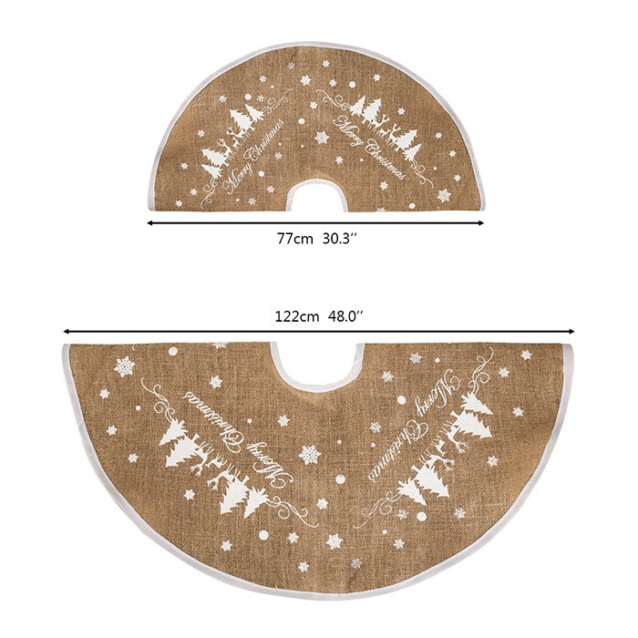 New productExplosionbyfate shenyue on sale 30/48inch Jute Burlap Snowflake Christmas Tree Skirt Ch