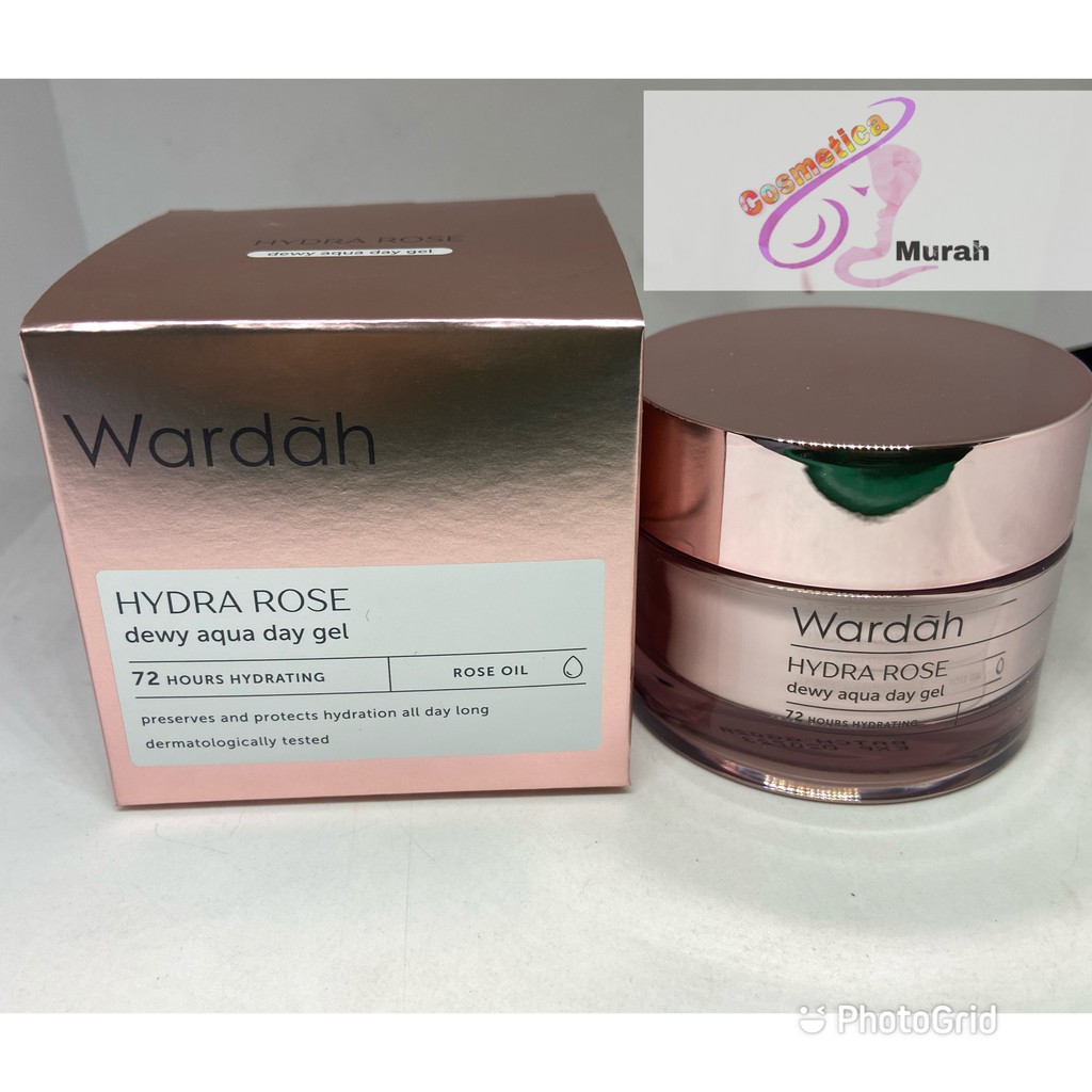 [ day cream 40 g ] wardah hydra rose dewy aqua day gel 40 g // wardah krim siang hydra rose