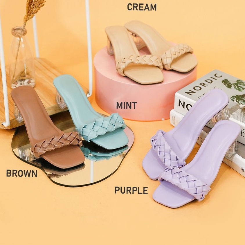 sandal heels wanita hak murah terbaru kekinian cantik 2021 A2