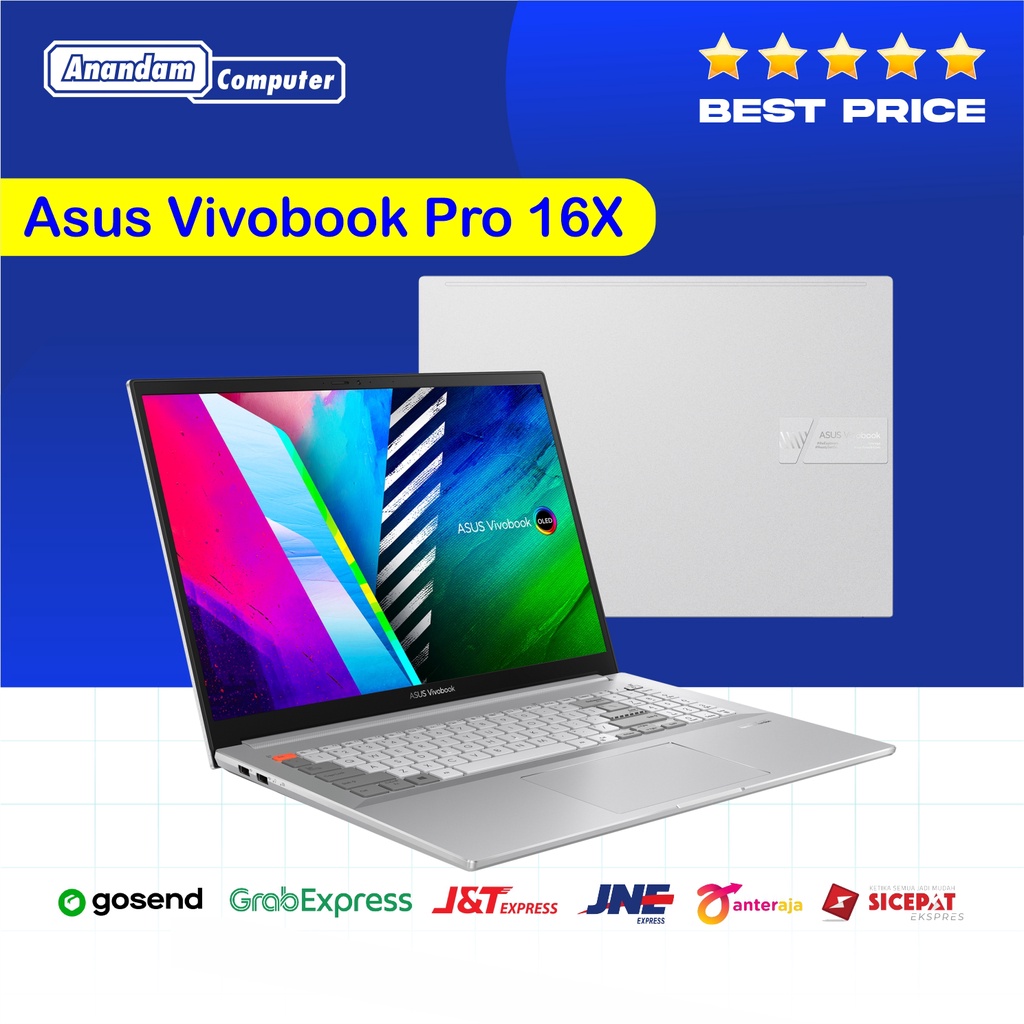 ASUS Vivobook Pro 16X OLED M7600QE-OLED914 Meteor White M7600QE R9-5900HX 16GB 1TB RTX3050Ti 4K W11