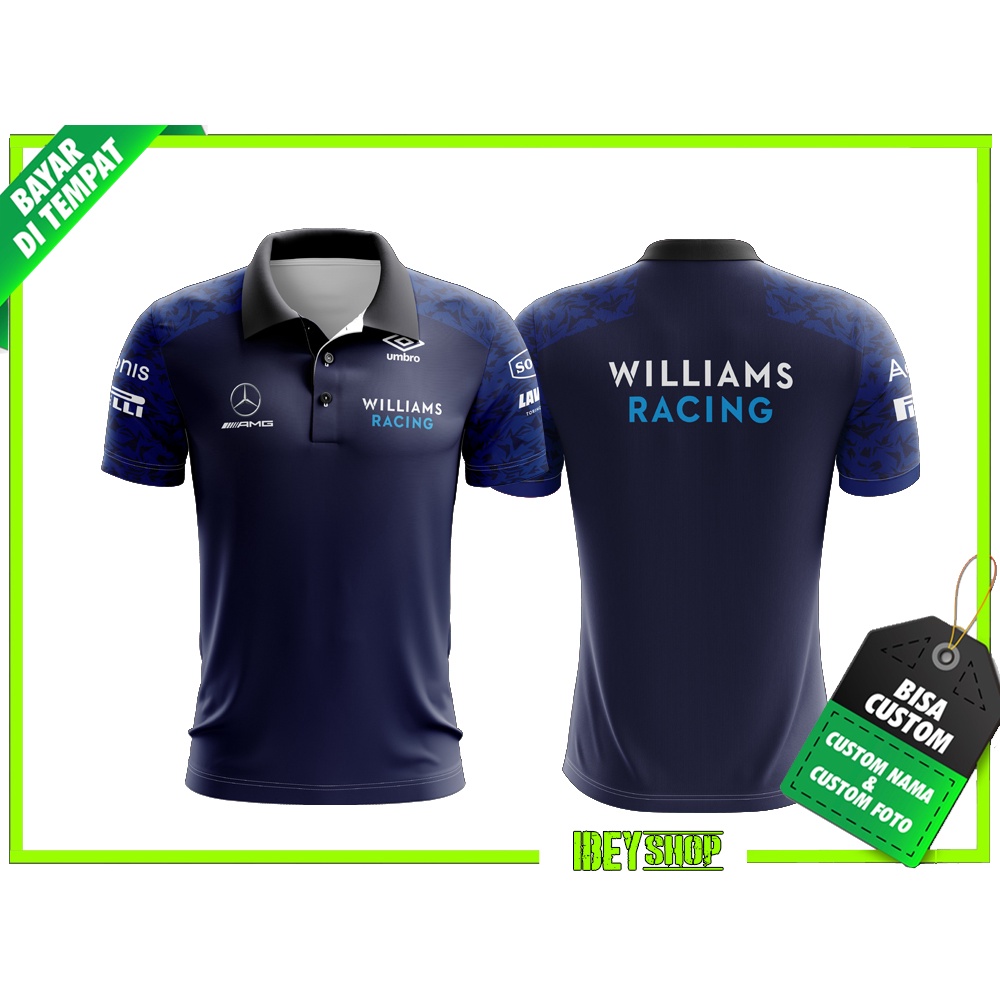 JERSEY BAJU Kaos Polo F1 Team Williams Racing FULLPRINT