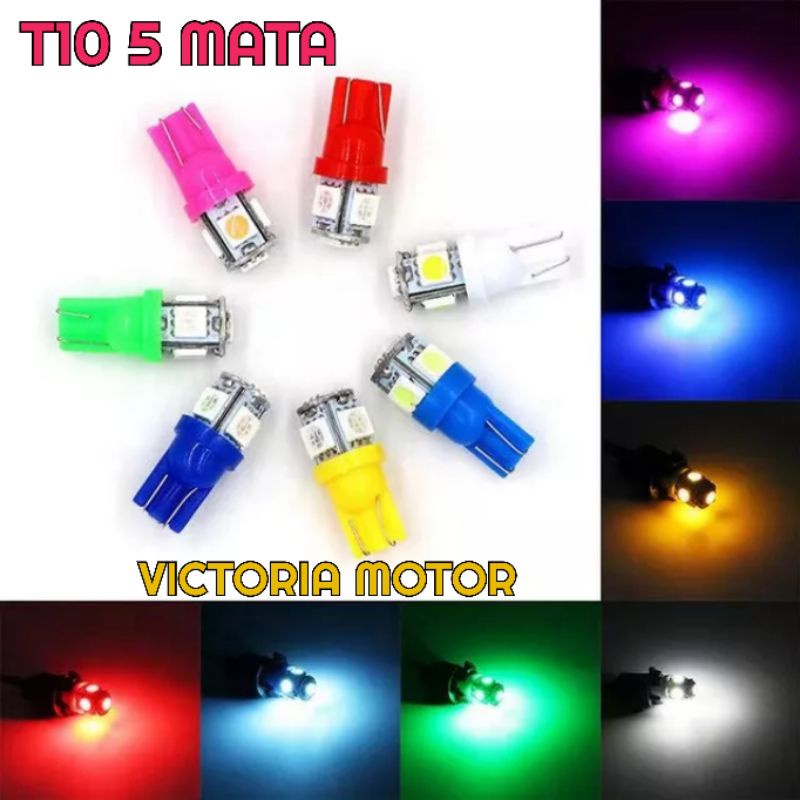 Lampu senja T10 Mobil motor Lampu LED senja kota sein 5 mata LED motor mobil  No 1 Terbaik