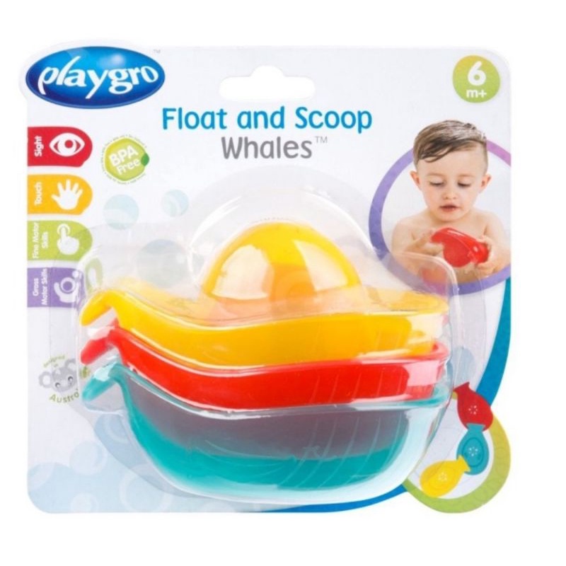 Playgro Float And Scoop Whales - Mainan Saat Mandi Bayi dan Anak