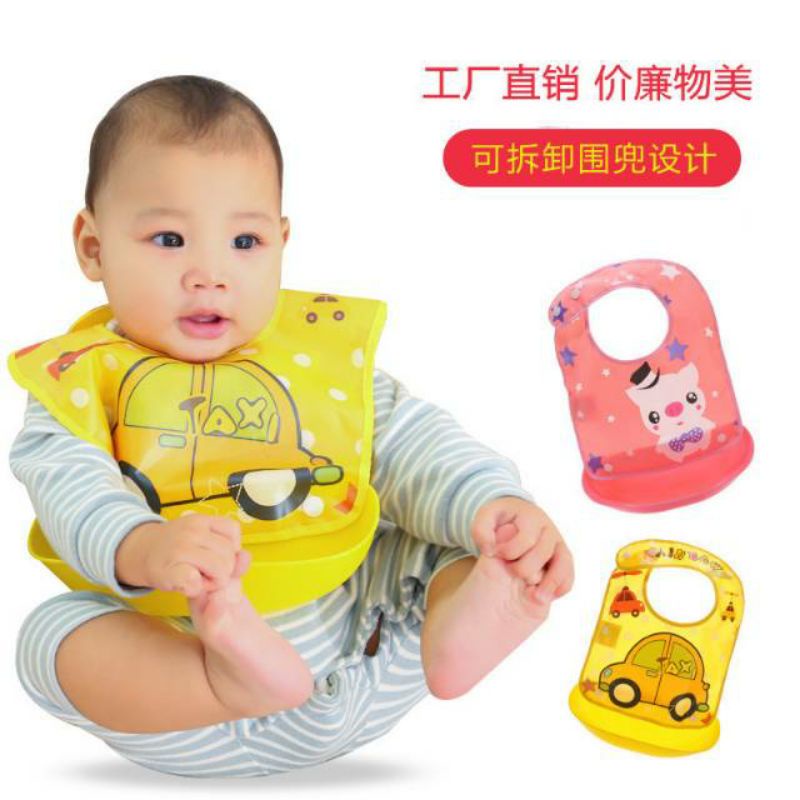 BIB / SLABBER SILIKON PLASTIK / CELEMEK MAKAN BAYI ANTI AIR / SLABBER