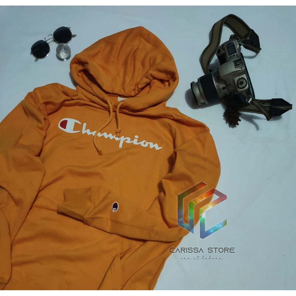 HOODIE CHAMPION SCRIPT SISA EKSPOR FULL TAG WASH (UNISEX)