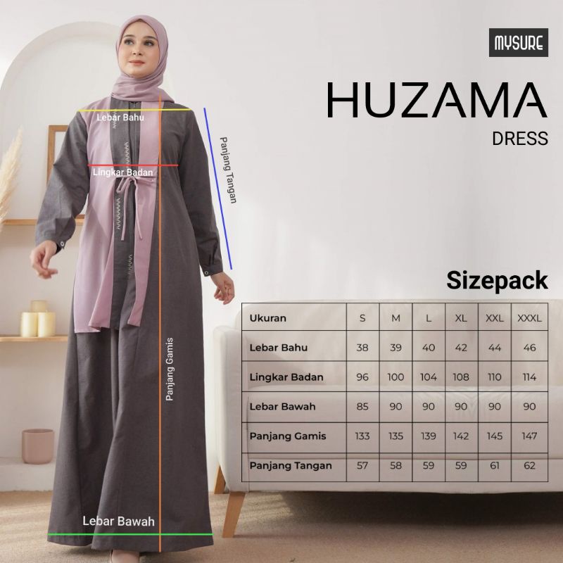 Fashion Gamis Muslim Sarimbit Nibras Huzama Dress