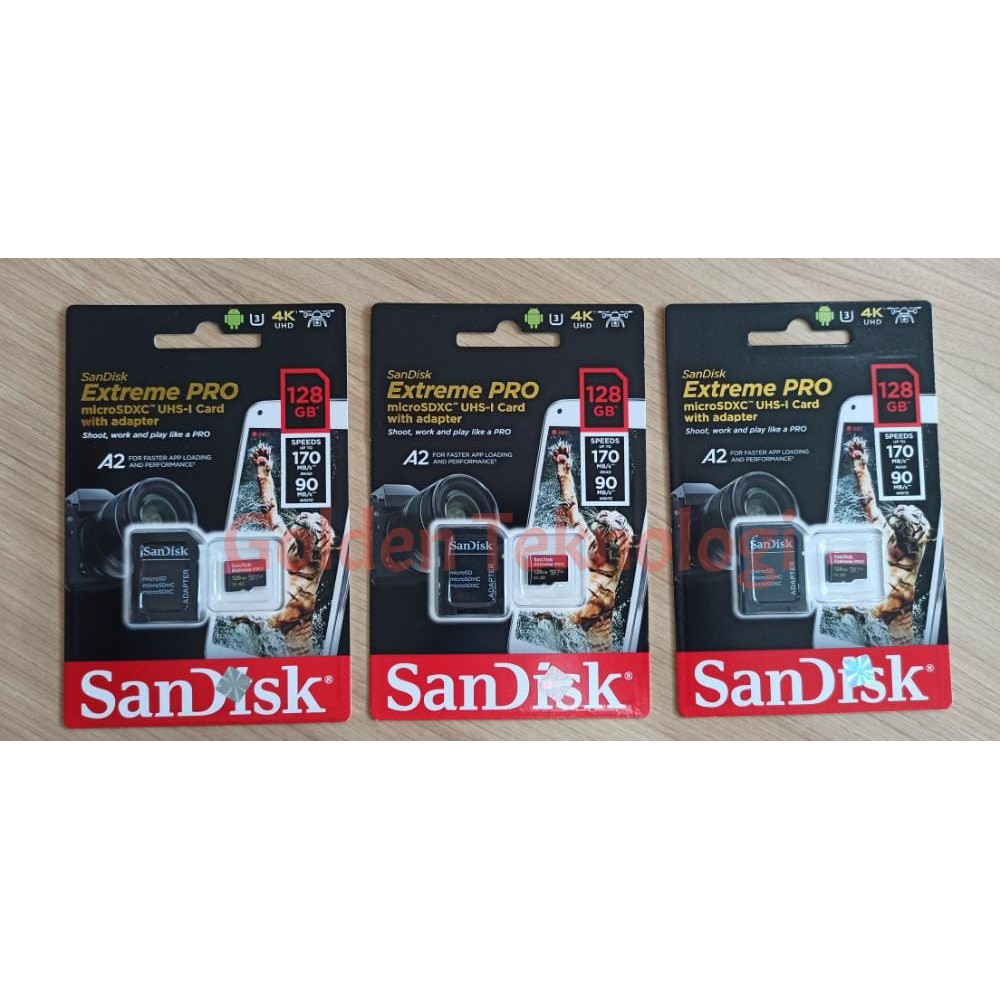 MICROSD MMC SANDISK EXTREME PRO A2 128GB MURAH KUALITAS ORIGINAL GARANSI RESMI LIFETIME