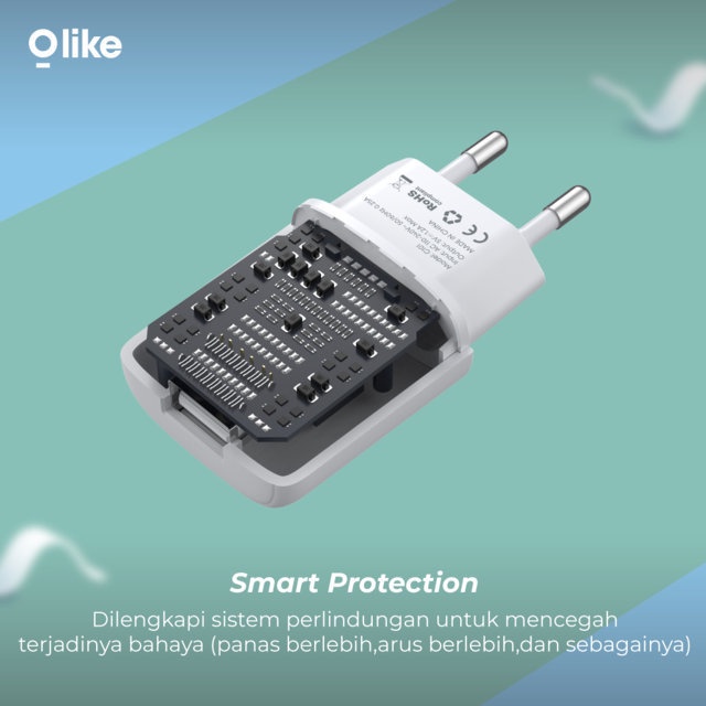 Olike Power Adapter Charger 5V/1.2A Fast Charging Smart Protection Garansi Resmi C101